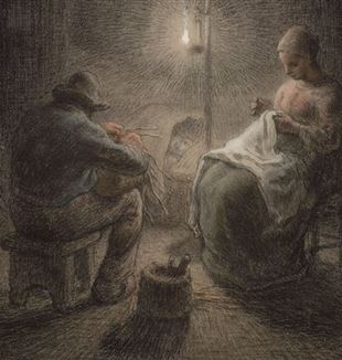 Jean-François Millet, Zimní večer, 1867. © 2020 Museum of Fine Arts, Boston / Scala, Florencie.