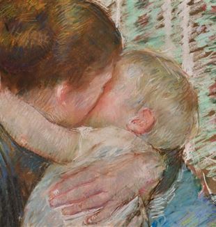 Mary Cassatt, "Matka a dítě" (Objetí na dobrou noc)